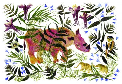 Rhinoceros - a Digital Graphics and Cartoon Artowrk by Elżbieta Wodała